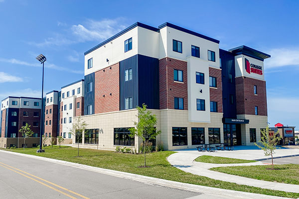 The College Suites building located next to the Peosta campus.