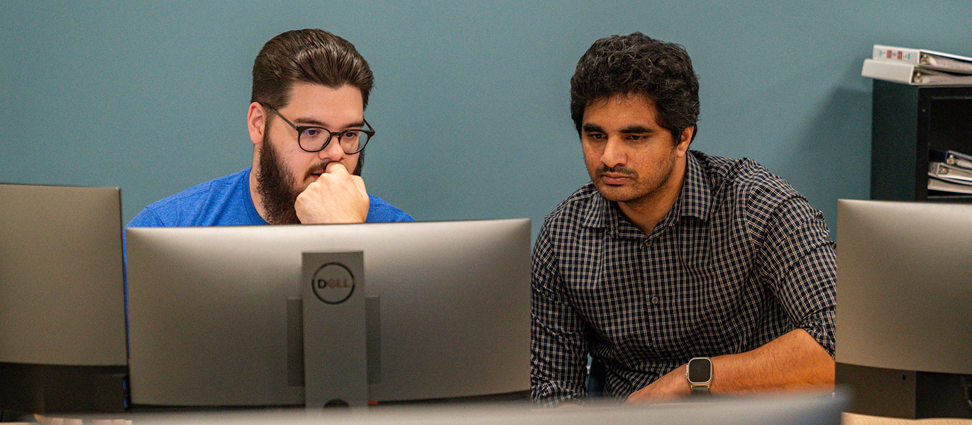 Students working in a computer lab